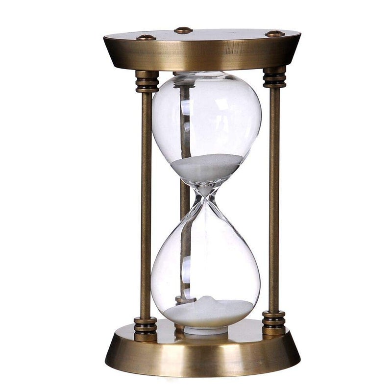 B BELLAWARE Bellaware 60 Minute Metal Hourglass Sand Timer, Decorative Large Size Sand Clock (Bronze) - Image 2